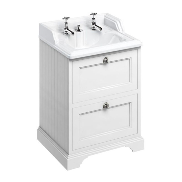 Burlington Vanity Unit, 65cm with Drawers and Invisible Overflow Basin